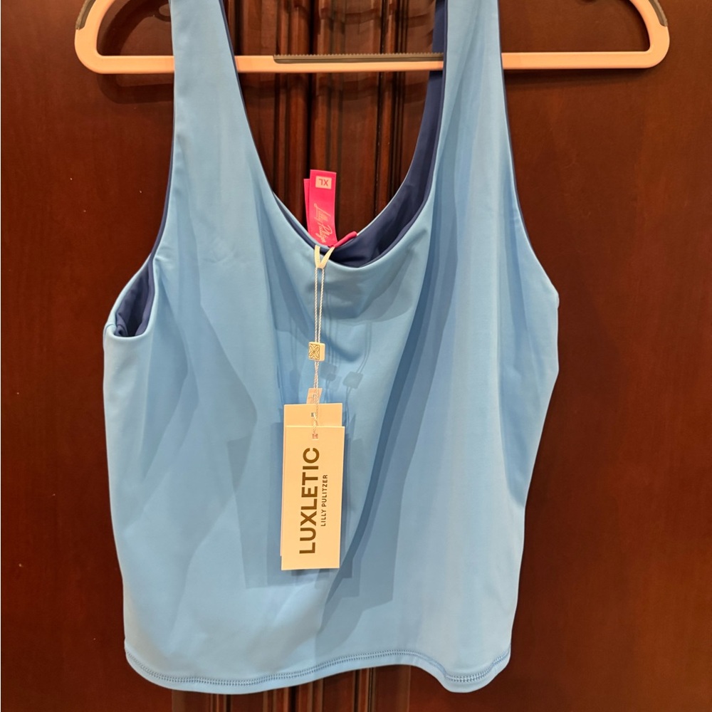 Lilly Pulitzer Ari Reversible Active Tank Barton Blue XL